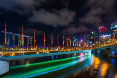Singapur Şehri Skyline 'da görüntüle