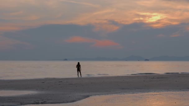 Pôr Sol Província Nang Krabi Tailândia — Vídeo de Stock