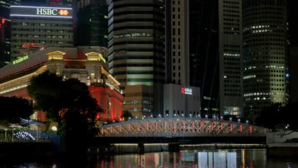 Singapur Singapur Února 2019 Pohled Panorama Singapuru Během Ilight Show — Stock video