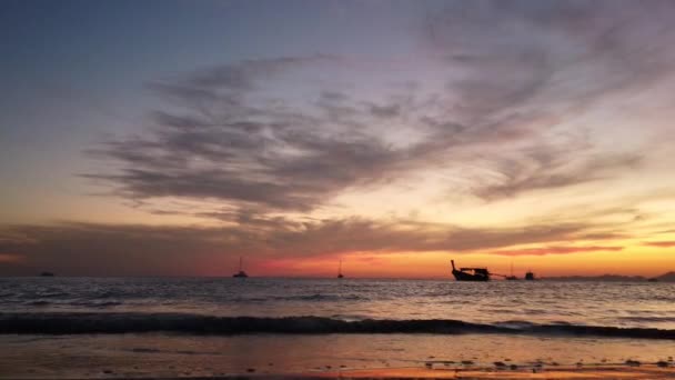 Ηλιοβασίλεμα Στην Επαρχία Nang Krabi Ταϊλάνδη — Αρχείο Βίντεο