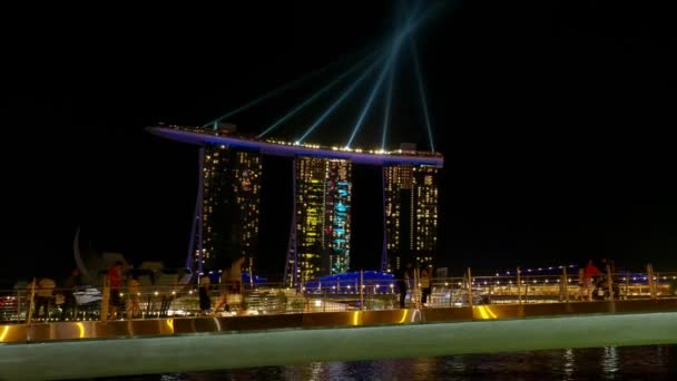 Město Singapur Singapur Března 2019 Spektra Světla Vodní Show Marina — Stock video