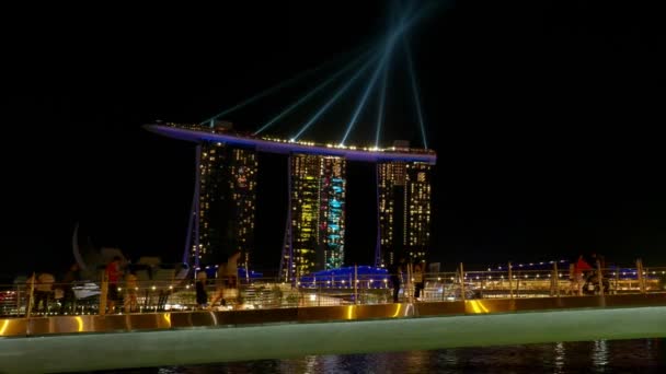 Città Singapore Singapore Marzo 2019 Spettacolo Luce Acqua Marina Bay — Video Stock