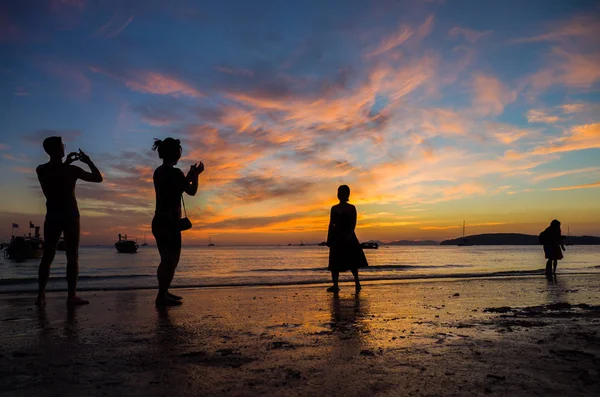 Sunset in Ao Nang Krabi province — Stock Photo, Image