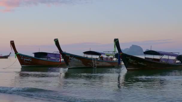 Naplemente Strandon Nang Krabi Thaiföld — Stock videók