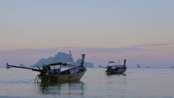 Zachód Słońca Plaży Nang Krabi Tajlandia — Wideo stockowe