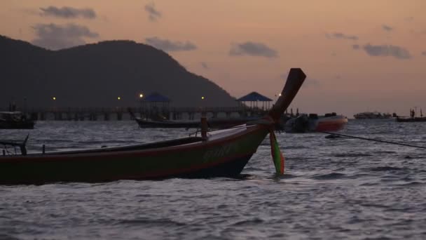 Захід Сонця Пляжі Нанг Крабі — стокове відео