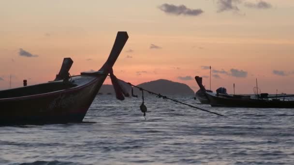 Puesta Sol Playa Nang Krabi Tailandia — Vídeo de stock