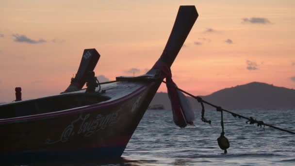 Západ Slunce Pláži Nang Krabi Thajsko — Stock video