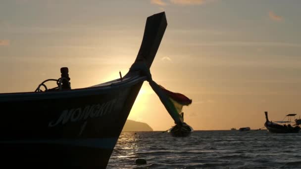 Solnedgång Stranden Nang Krabi Thailand — Stockvideo