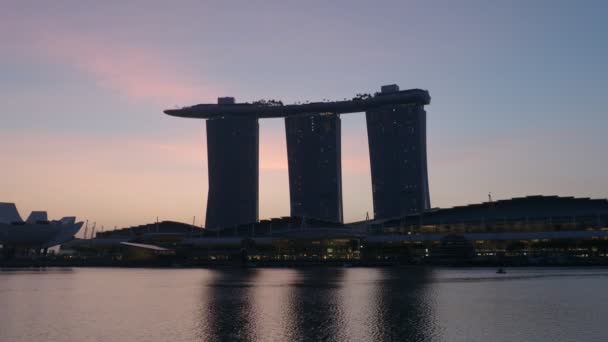 Міст Helix Пішохідний Міст Язує Центр Марини Мариною Південь Сінгапурі — стокове відео
