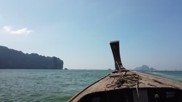 Traditionnal Hosszú Farok Hajót Thaiföldön — Stock videók