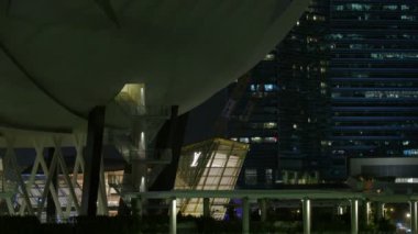 Singapore City, Singapur - 2 Mart 2019: Spectra ışık ve su gösteri Marina defne kum Casino Hotel Downtown Singapur 