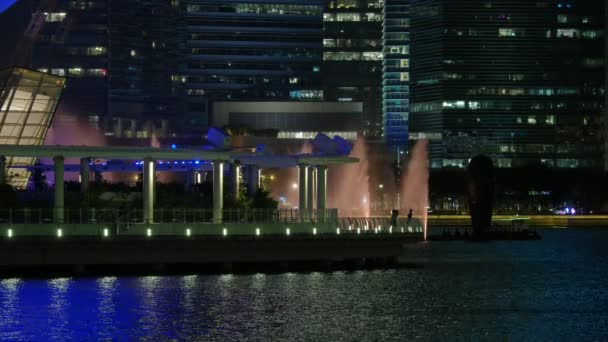 Città Singapore Singapore Marzo 2019 Spettacolo Luce Acqua Marina Bay — Video Stock