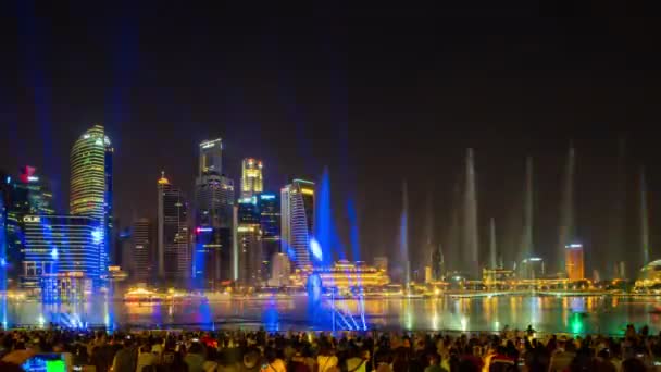 Singapore City Singapur Mart 2019 Spectra Işık Gösteri Marina Defne — Stok video