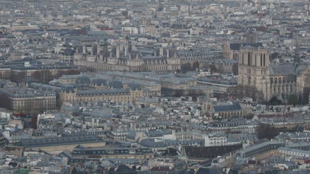 黄昏时的巴黎屋顶景观 — 图库视频影像
