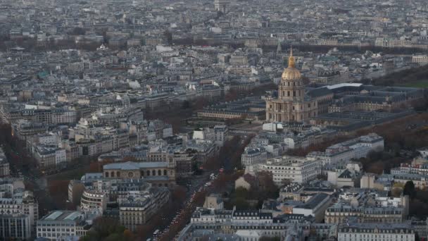 Вид Дахи Парижа Сутінках — стокове відео