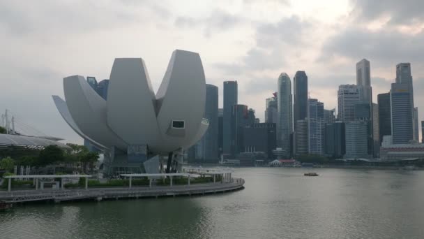 Singapura Singapura Fevereiro 2020 Vista Sobre Singapore City Skyline Noite — Vídeo de Stock