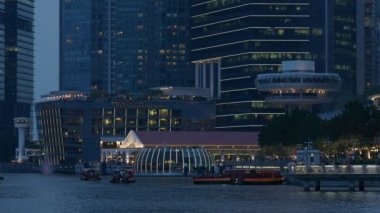 Singapore, Singapore - FEBRUARY 14, 2020: View at Singapore City Skyline at night
