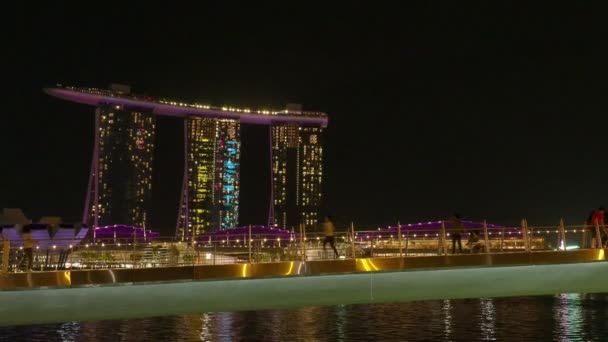 Stad Singapore Singapore April 2018 Spectra Licht Water Toon Marina — Stockvideo