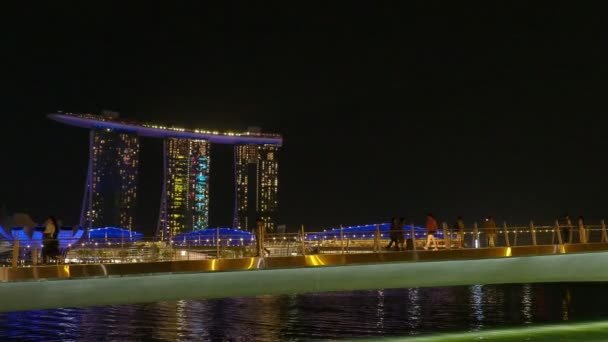 Πόλη Σιγκαπούρη Σιγκαπούρη Απριλίου 2018 Φάσματα Φως Και Νερό Εμφάνιση — Αρχείο Βίντεο