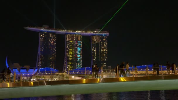 Singapore City Singapur Nisan 2018 Spectra Işık Gösteri Marina Bay — Stok video