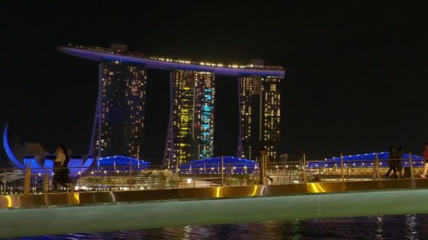 Città Singapore Singapore Aprile 2018 Spettacolo Luce Acqua Marina Bay — Video Stock