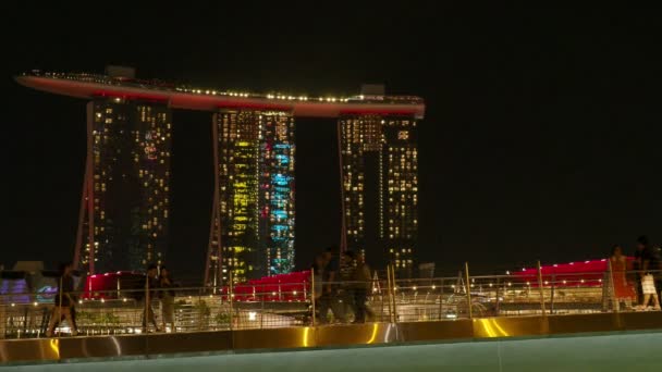 Singapur Ciudad Singapur Abril 2018 Spectra Light Water Show Marina — Vídeo de stock