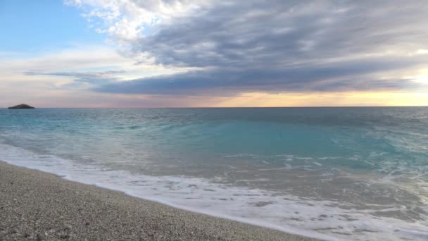 Lefkas Adasında Vahşi Iyon Denizi Yunanistan — Stok video