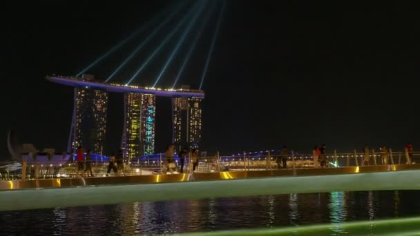 Singapore City Singapore Februari 2020 Spectra Light Water Show Marina — Stockvideo