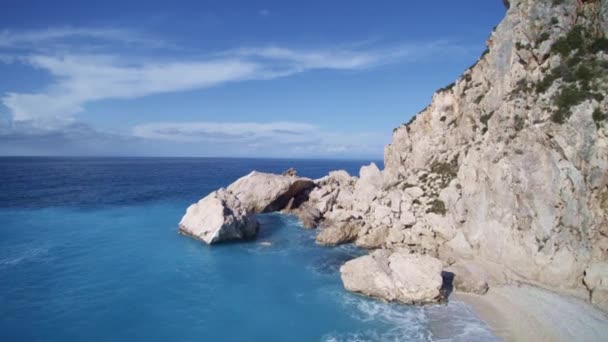 Drohnenblick Auf Der Griechischen Insel Lefkas — Stockvideo