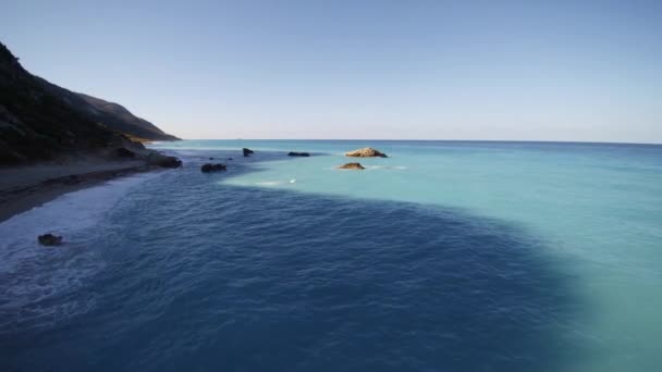 Vista Drone Ilha Lefkas Grécia — Vídeo de Stock