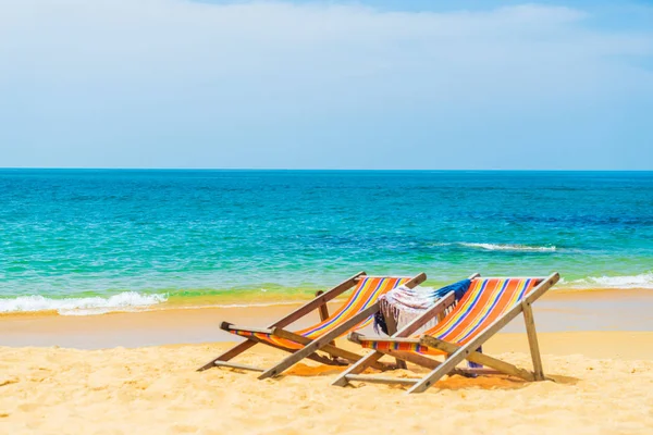 Deck chairs at the beach — Stock Photo, Image