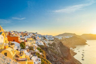 Oia Santorini 'de gündoğumu 