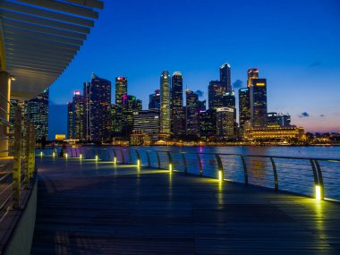 Singapur Şehri Skyline 'da görüntüle