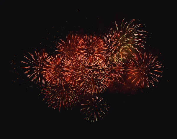 Fogos de artifício brilhantemente coloridos — Fotografia de Stock