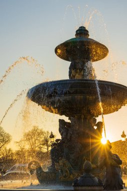 Fontaine Place de la Concorde, Paris Fransa 