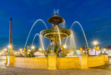 Fontaine Place de la Concorde, Paris Fransa 