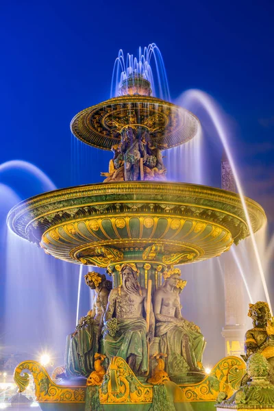 Fontaine Place de la Concorde a Parigi Francia — Foto Stock