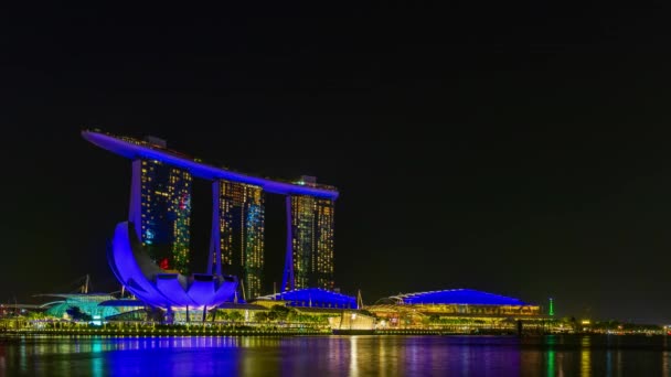 Singapore City Singapur Mart 2019 Spectra Işık Gösteri Marina Defne — Stok video