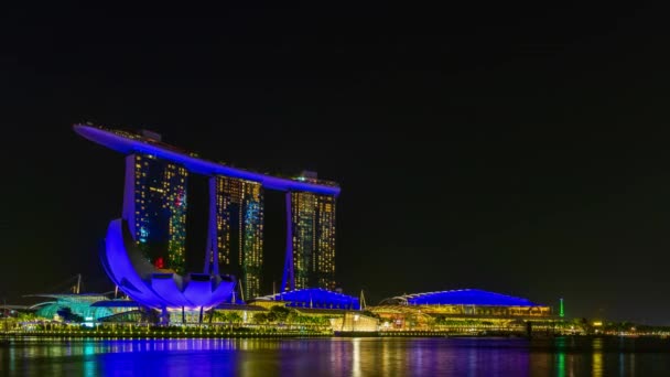 Stad Singapore Singapore Maart 2019 Spectra Licht Water Toon Marina — Stockvideo
