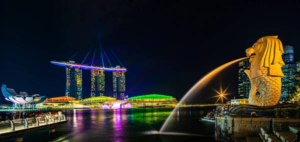  Singapur Merlion Park şehir merkezi, Singapur iş bölgesi. 