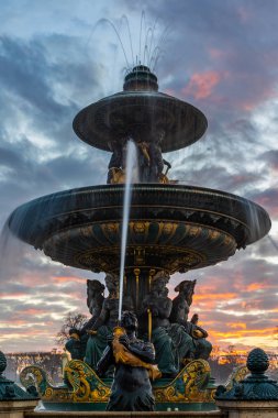 Fontaine Place de la Concorde, Paris Fransa 
