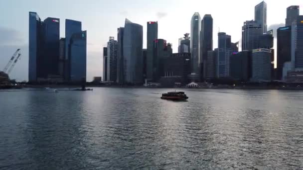 Singapur Manzarası Finans Merkezi Görünümü — Stok video