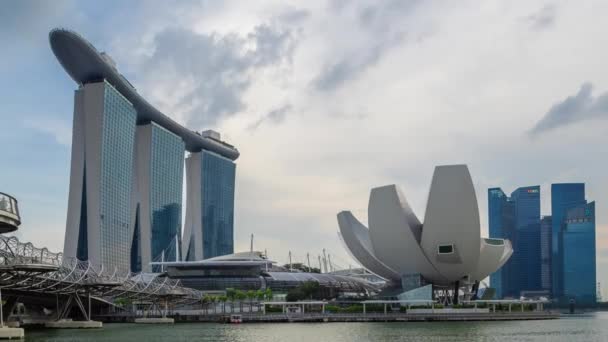 Singapur Manzarası Finans Merkezi Görünümü — Stok video