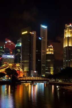 Singapur Şehri Skyline 'da görüntüle