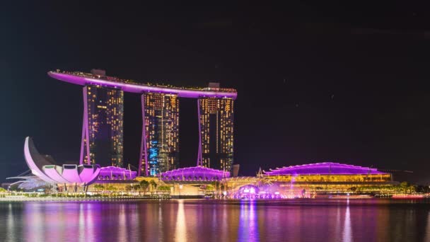 Singapur City Singapur Mart 2019 Spectra Light Water Show Marina — Stok video