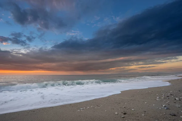 Sonnenuntergang am Strand in Lefkas — Stockfoto