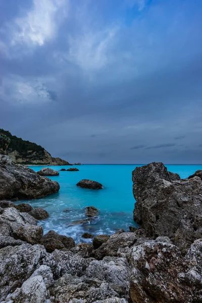 Praia Agios Nikitas na ilha de Lefkas — Fotografia de Stock