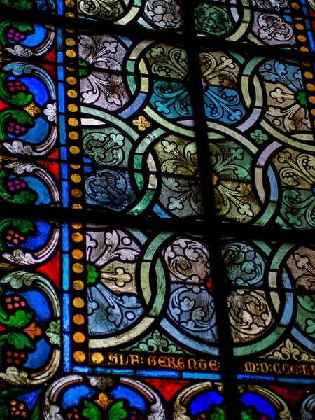 Notre dame de paris stained glass — Stock Photo, Image