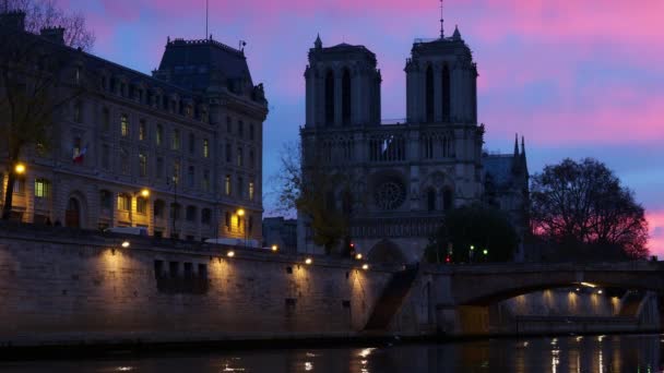 Notre Dame Paris Katedral — Stockvideo